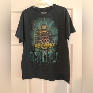 Dr. Who And The Daleks Blue Mens M Shirt. Chest: 20in Back: 28in.
